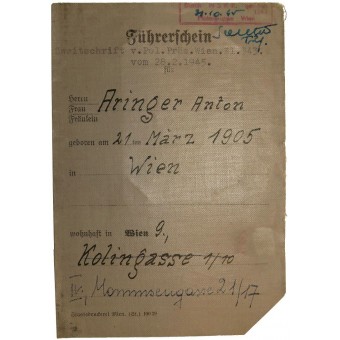 3-rd Reich Driver license. Espenlaub militaria